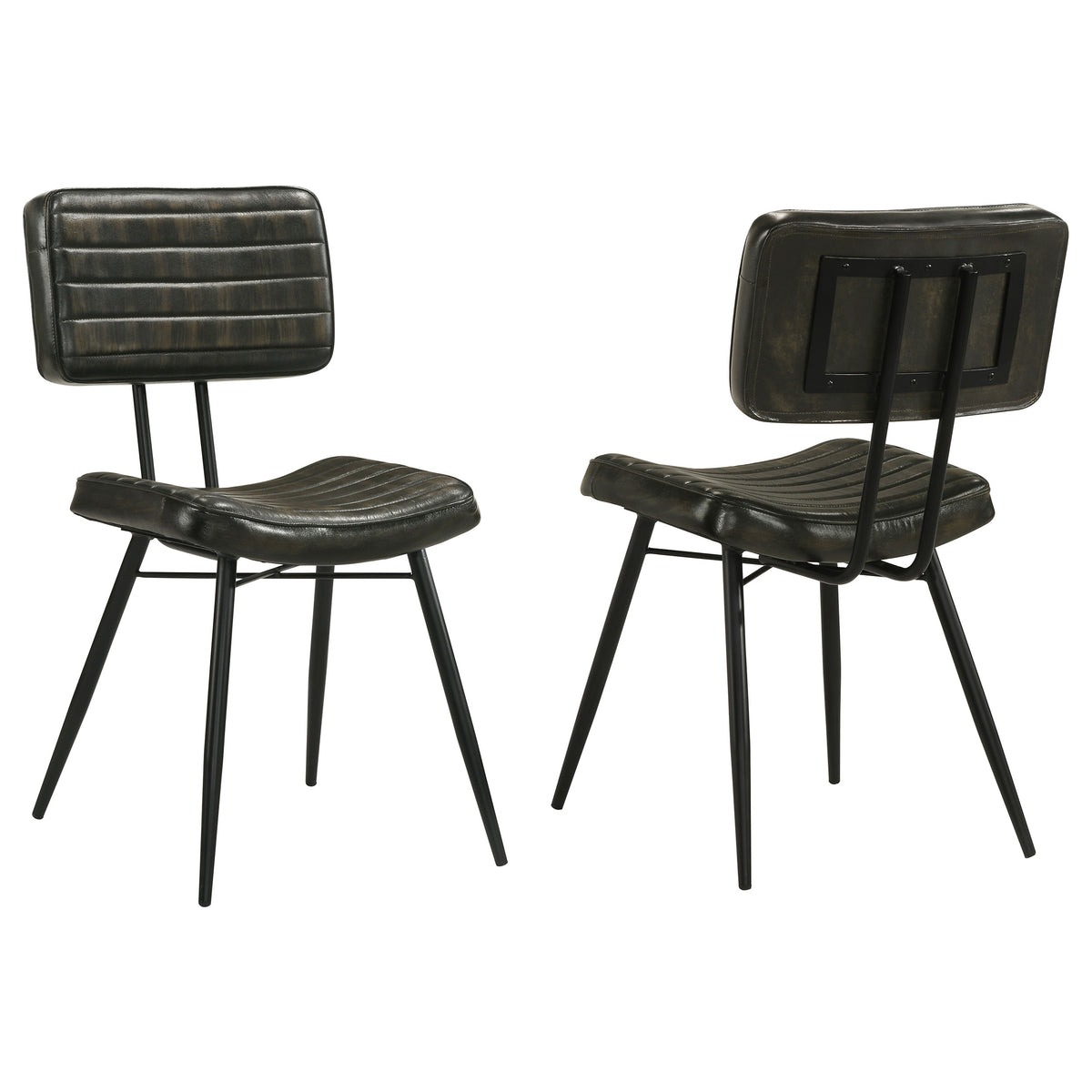 Best Furniture Outlet - Coaster - Misty Leather Upholstered Dining Chair Espresso (Set of 2) - 110652