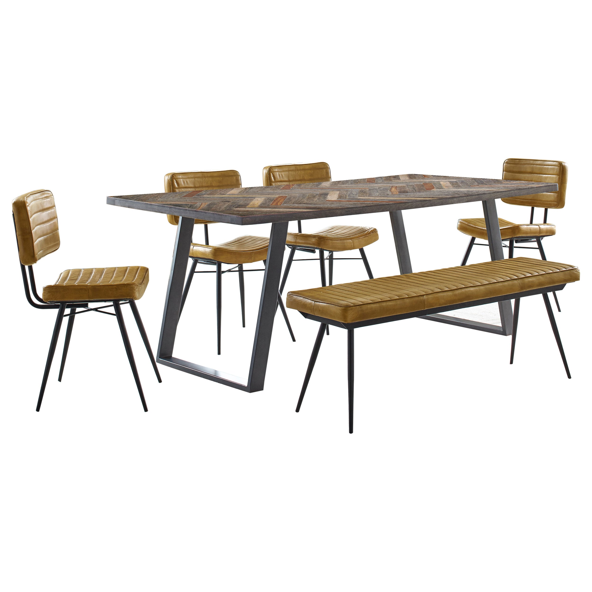 Misty 6-piece Rectangular Dining Set Sheesham and Camel