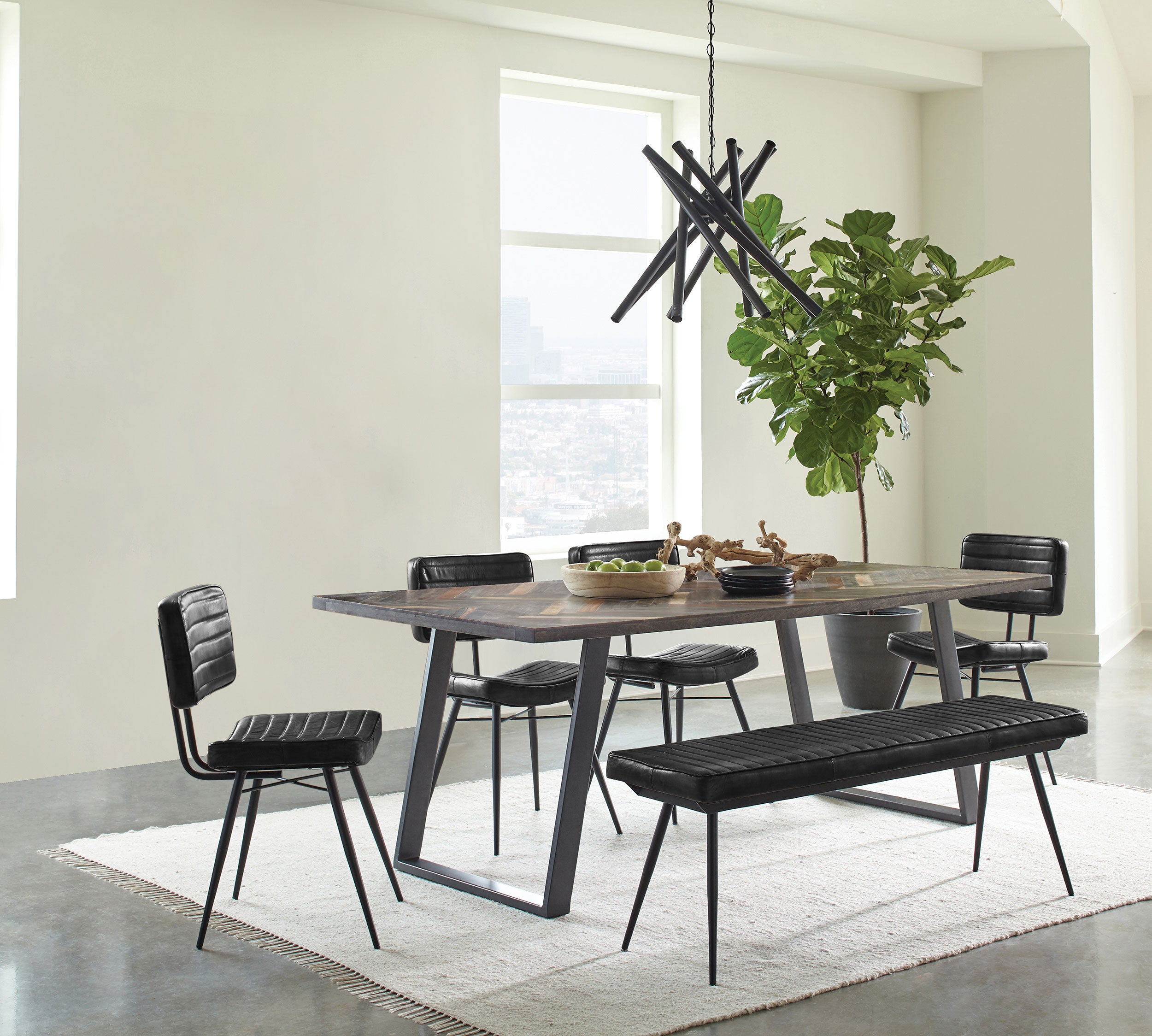 Best Furniture Outlet - Coaster - Misty 6-piece Rectangular Dining Set Sheesham and Espresso - 110681-S6E