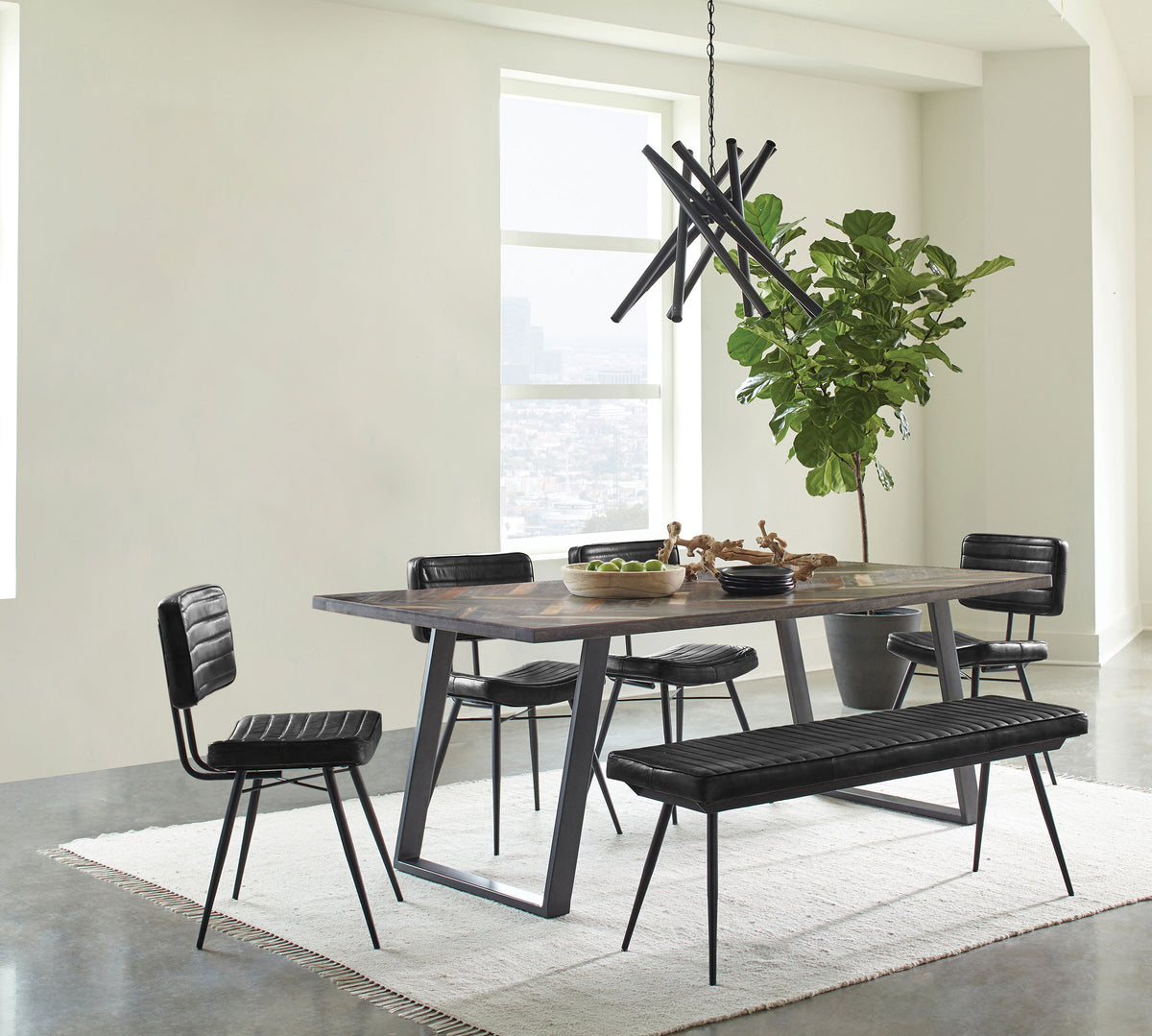 Best Furniture Outlet - Coaster - Misty 6-piece Rectangular Dining Set Sheesham and Espresso - 110681-S6E