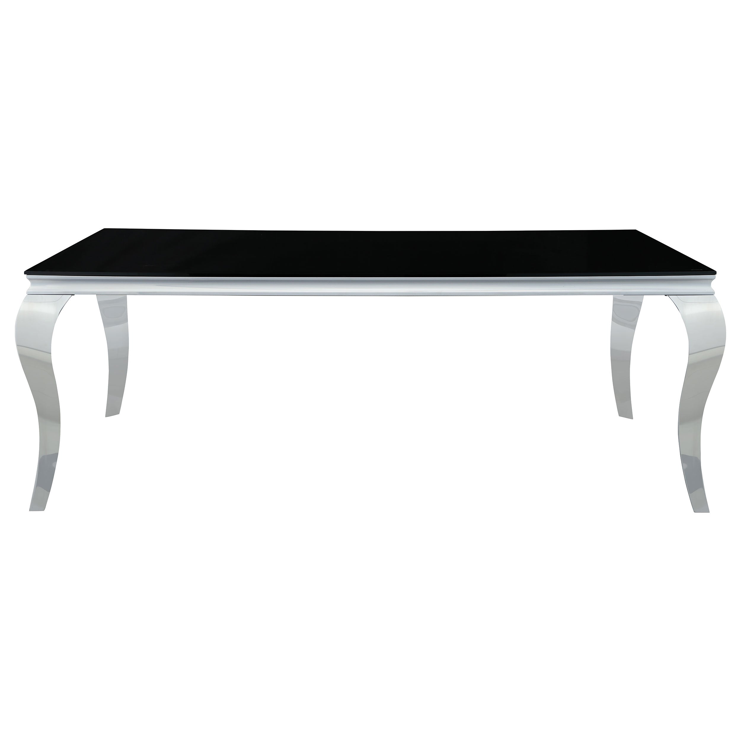 Carone 5-piece 81-inch Rectangular Black Glass Dining Set Grey