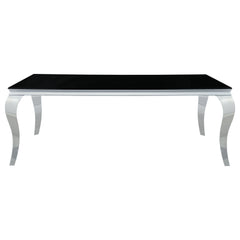 Carone 5-piece 81-inch Rectangular Black Glass Dining Set Grey
