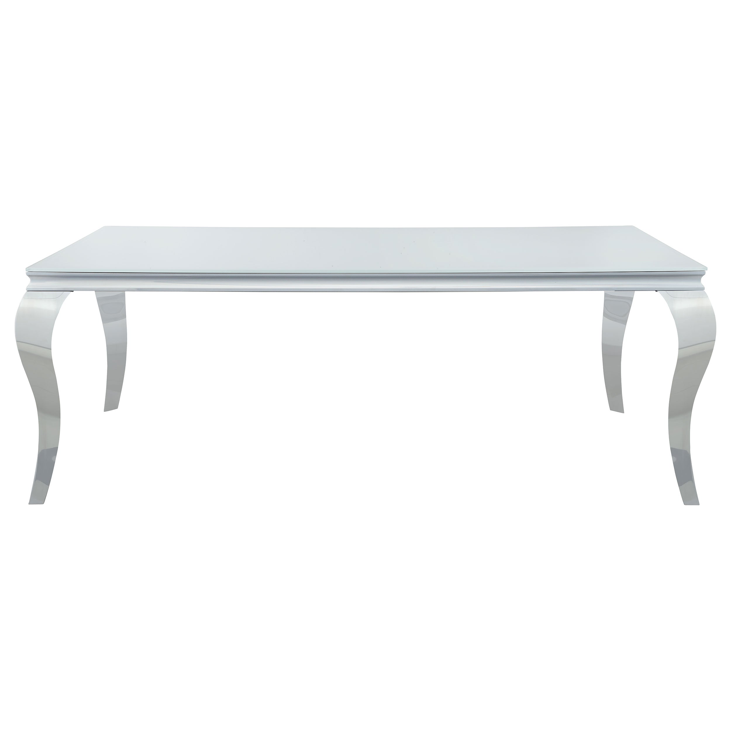 Carone 5-piece 81-inch Rectangular White Glass Dining Set Grey