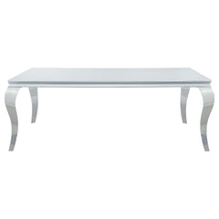 Carone 5-piece 81-inch Rectangular White Glass Dining Set Grey