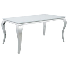 Carone 5-piece 61-inch Rectangular White Glass Dining Set Grey