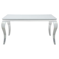 Carone 5-piece 61-inch Rectangular White Glass Dining Set Grey