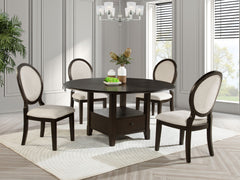 Best Furniture Outlet - Coaster - Twyla 5-piece 60-inch Round Wood Dining Table Set Dark Cocoa - 115100-S5