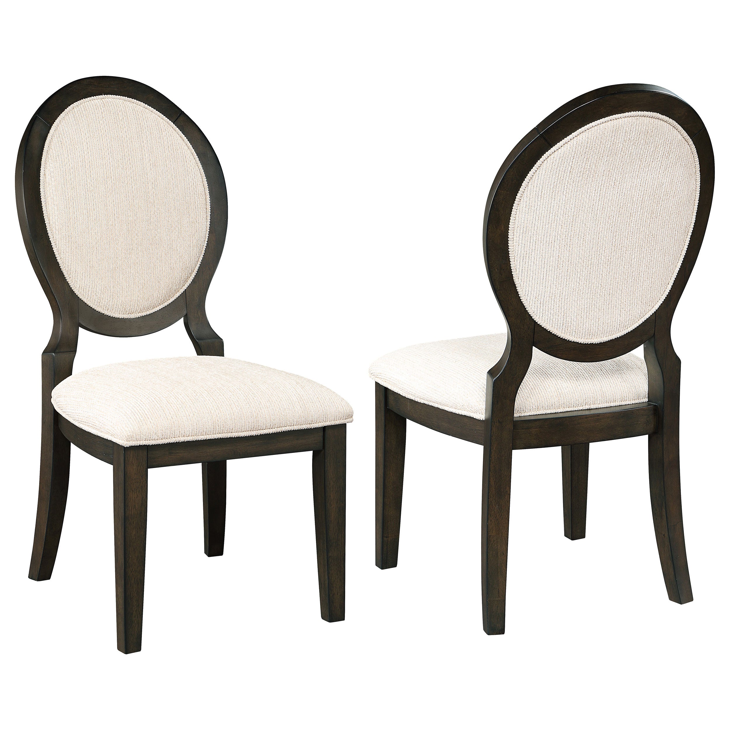 Best Furniture Outlet - Coaster - Twyla Oval Back Dining Side Chair Dark Cocoa (Set of 2) - 115102