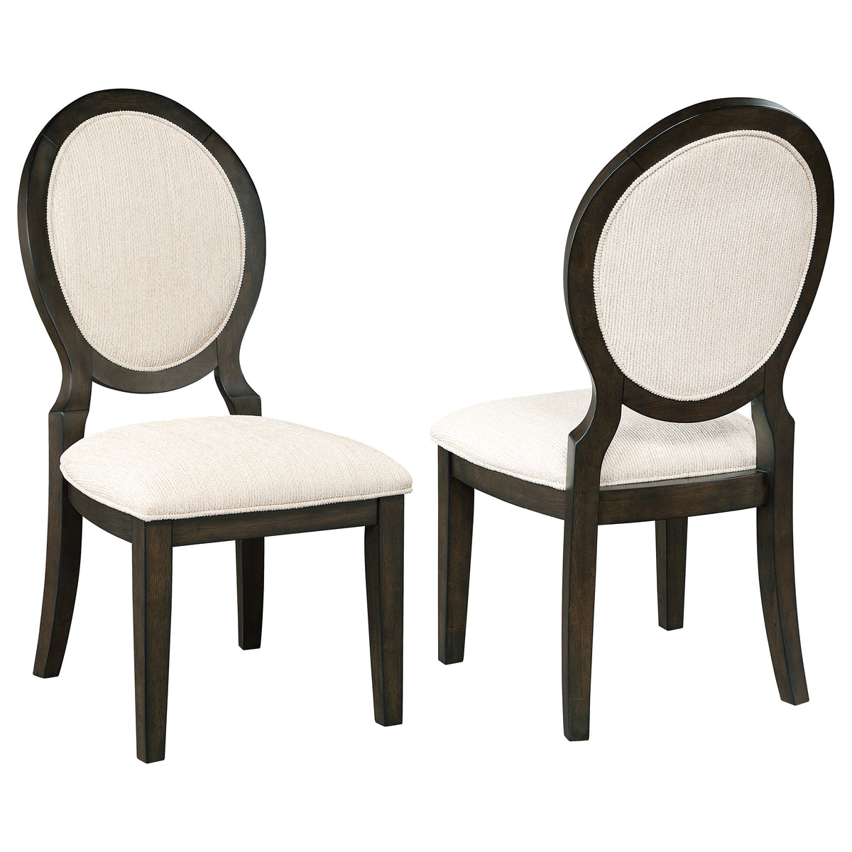 Best Furniture Outlet - Coaster - Twyla Oval Back Dining Side Chair Dark Cocoa (Set of 2) - 115102