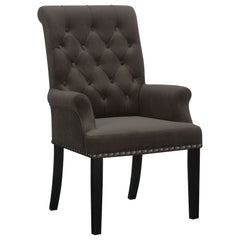 Best Furniture Outlet - Coaster - Alana Velvet Upholstered Dining Arm Chair Brown - 115173
