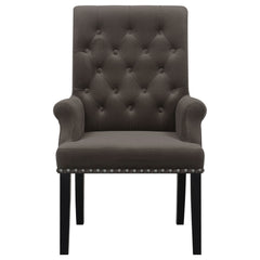 Alana Velvet Upholstered Dining Arm Chair Brown