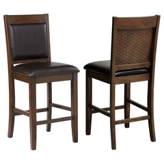 Best Furniture Outlet - Coaster - Dewey Upholstered Counter Chair Walnut (Set of 2) - 115209