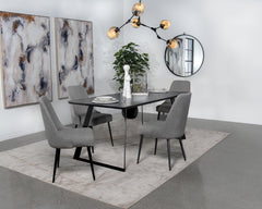 Best Furniture Outlet - Coaster - Smith 5-piece Rectangular Ceramic Top Dining Table Set Black - 115231-S5
