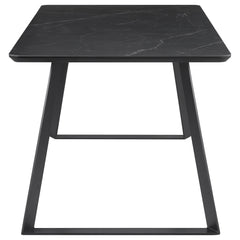 Smith 5-piece Rectangular Ceramic Top Dining Table Set Black