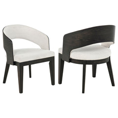 Best Furniture Outlet - Coaster - Leandro Upholstered Dining Arm Chair Cream (Set of 2) - 115393