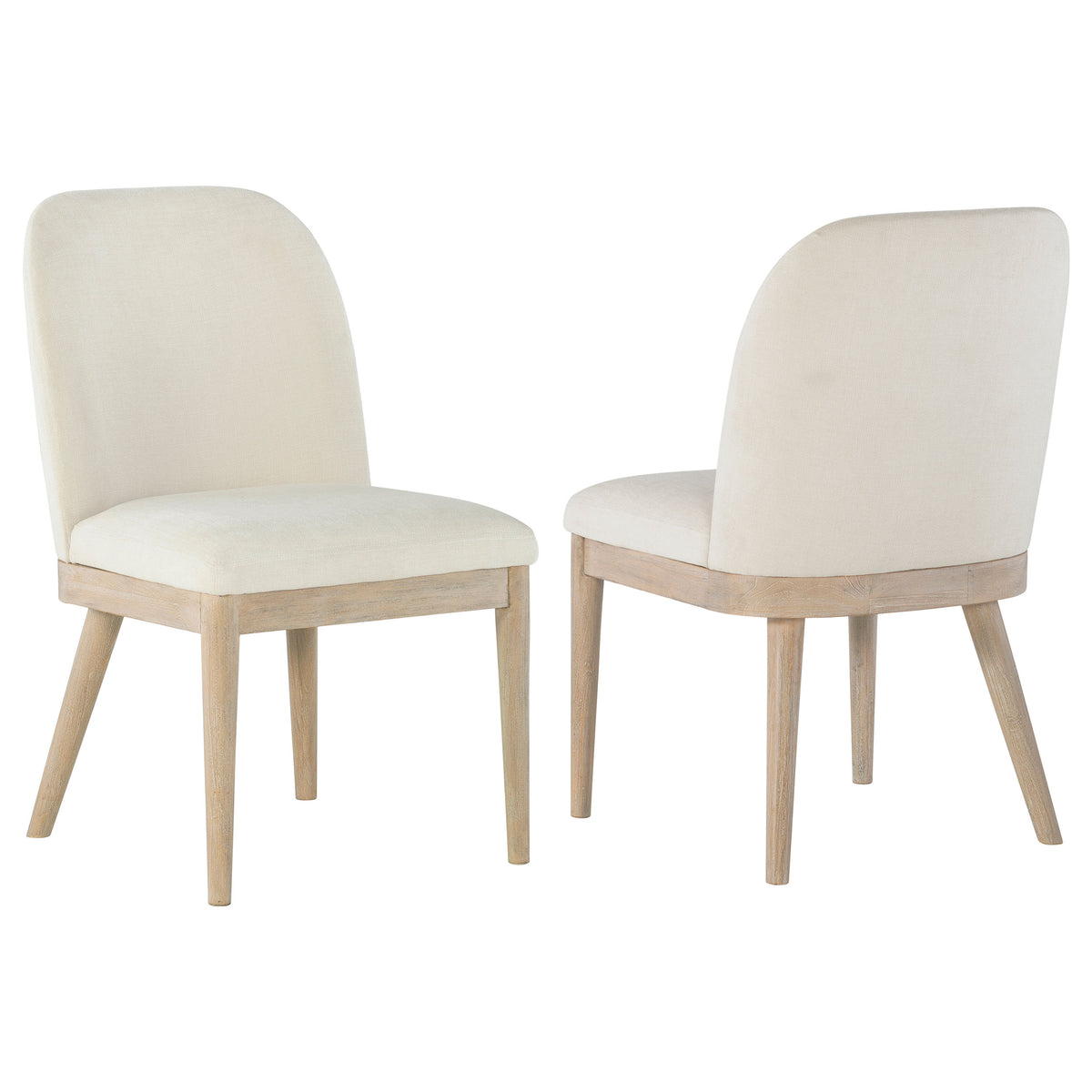 Best Furniture Outlet - Coaster - Solano Upholstered Dining Side Chair Beige (Set of 2) - 115502