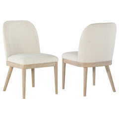 Best Furniture Outlet - Coaster - Solano Upholstered Dining Side Chair Beige (Set of 2) - 115502