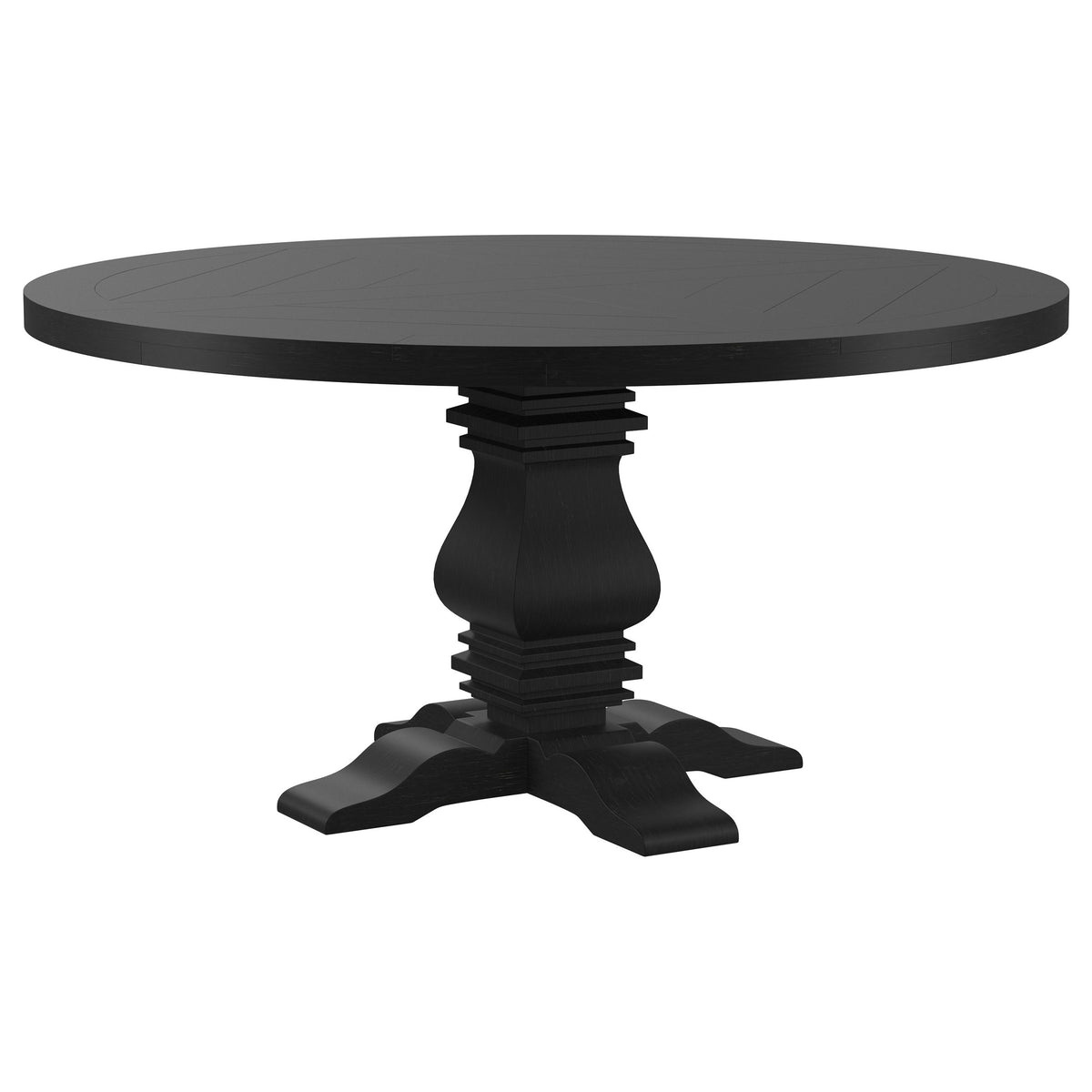Best Furniture Outlet - Coaster - Florence Round 60-inch Pedestal Base Dining Table Black - 115530
