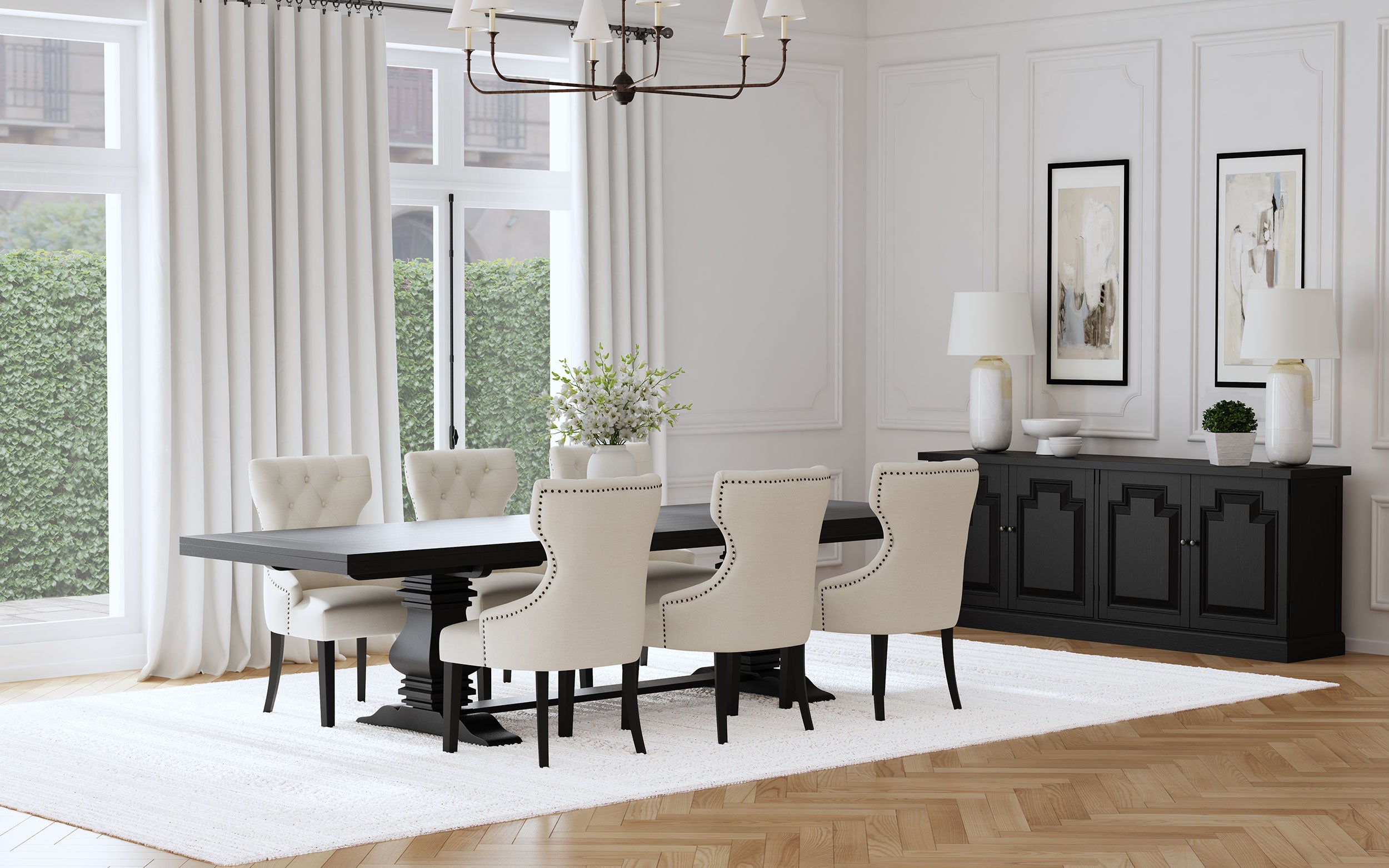 Best Furniture Outlet - Coaster - Florence 7-piece 126-inch Extension Dining Table Set Beige - 115531-S7B