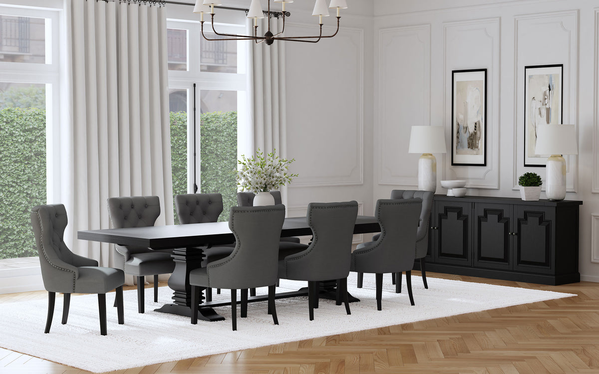 Best Furniture Outlet - Coaster - Florence 9-piece 126-inch Extension Dining Table Set Grey - 115531-S9G