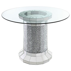 Ellie 5-piece Mirrored Counter Height Dining Table Set Black