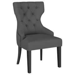 Best Furniture Outlet - Coaster - Baney Fabric Upholstered Dining Side Chair Grey and Black - 115562