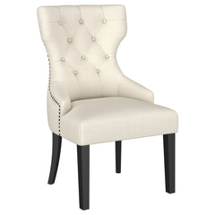 Best Furniture Outlet - Coaster - Baney Fabric Upholstered Dining Side Chair Beige and Black - 115572