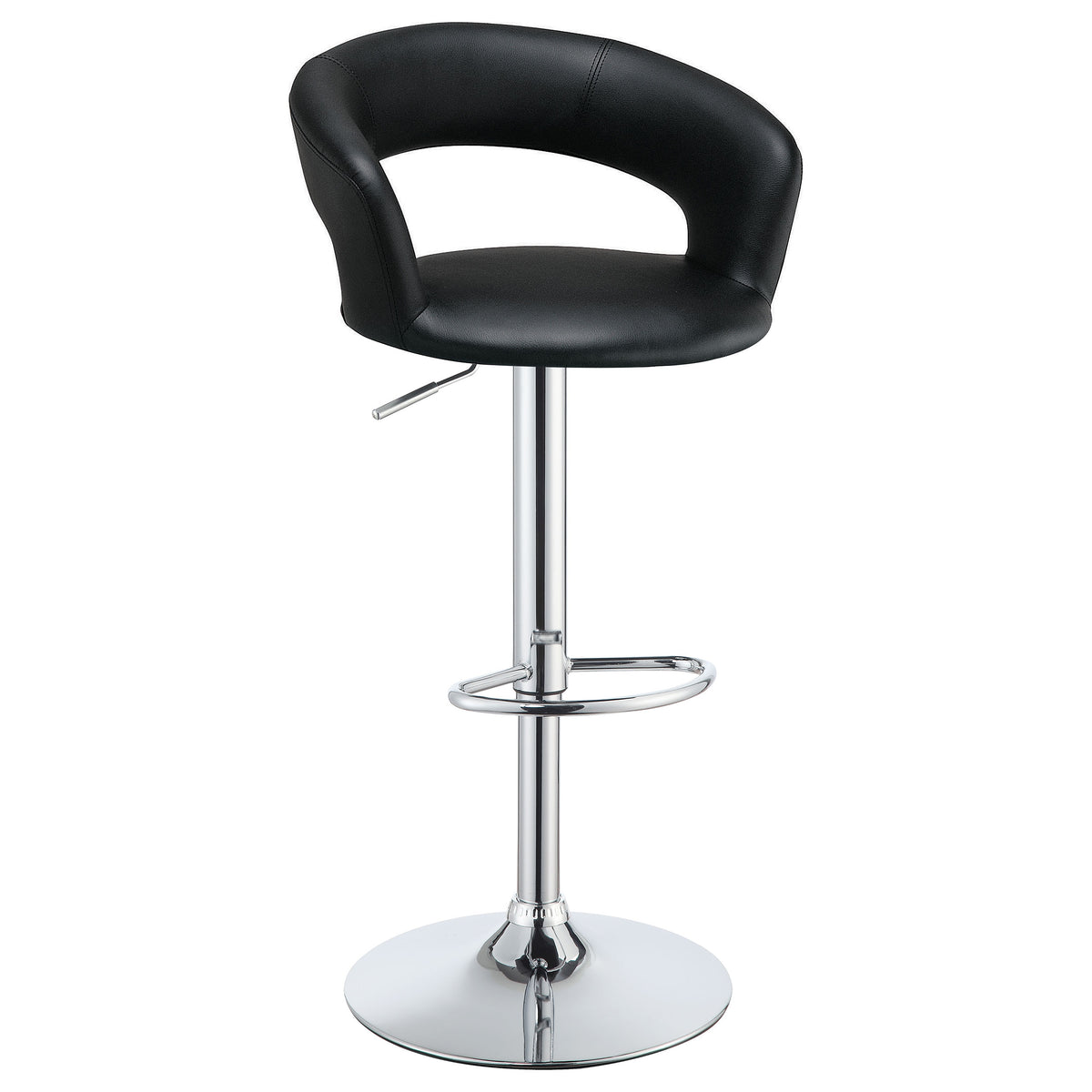Best Furniture Outlet - Coaster - Barraza 29-inch Adjustable Height Bar Stool Black and Chrome - 120346