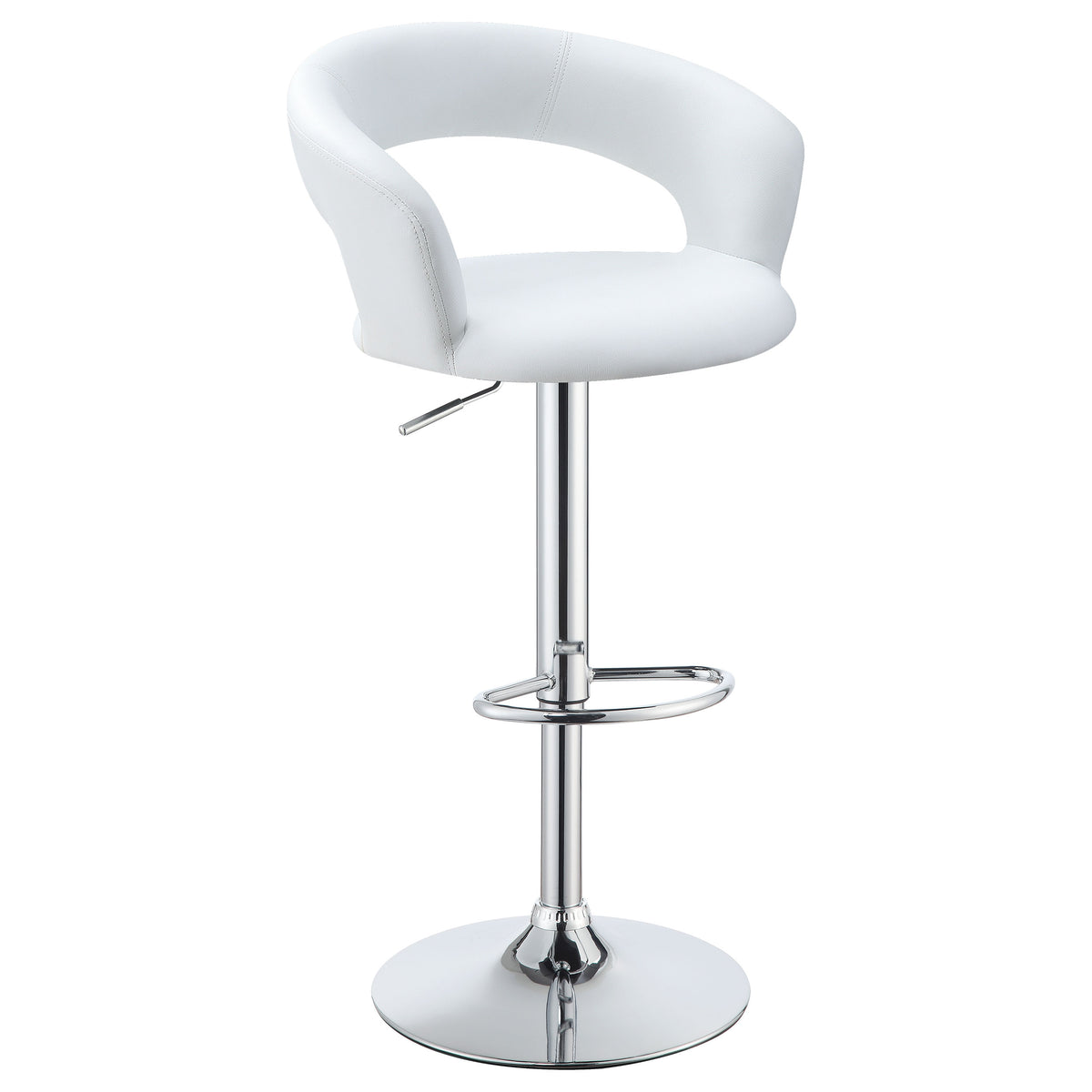 Best Furniture Outlet - Coaster - Barraza 29-inch Adjustable Height Bar Stool White and Chrome - 120347