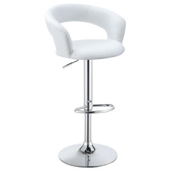 Best Furniture Outlet - Coaster - Barraza 29-inch Adjustable Height Bar Stool White and Chrome - 120347