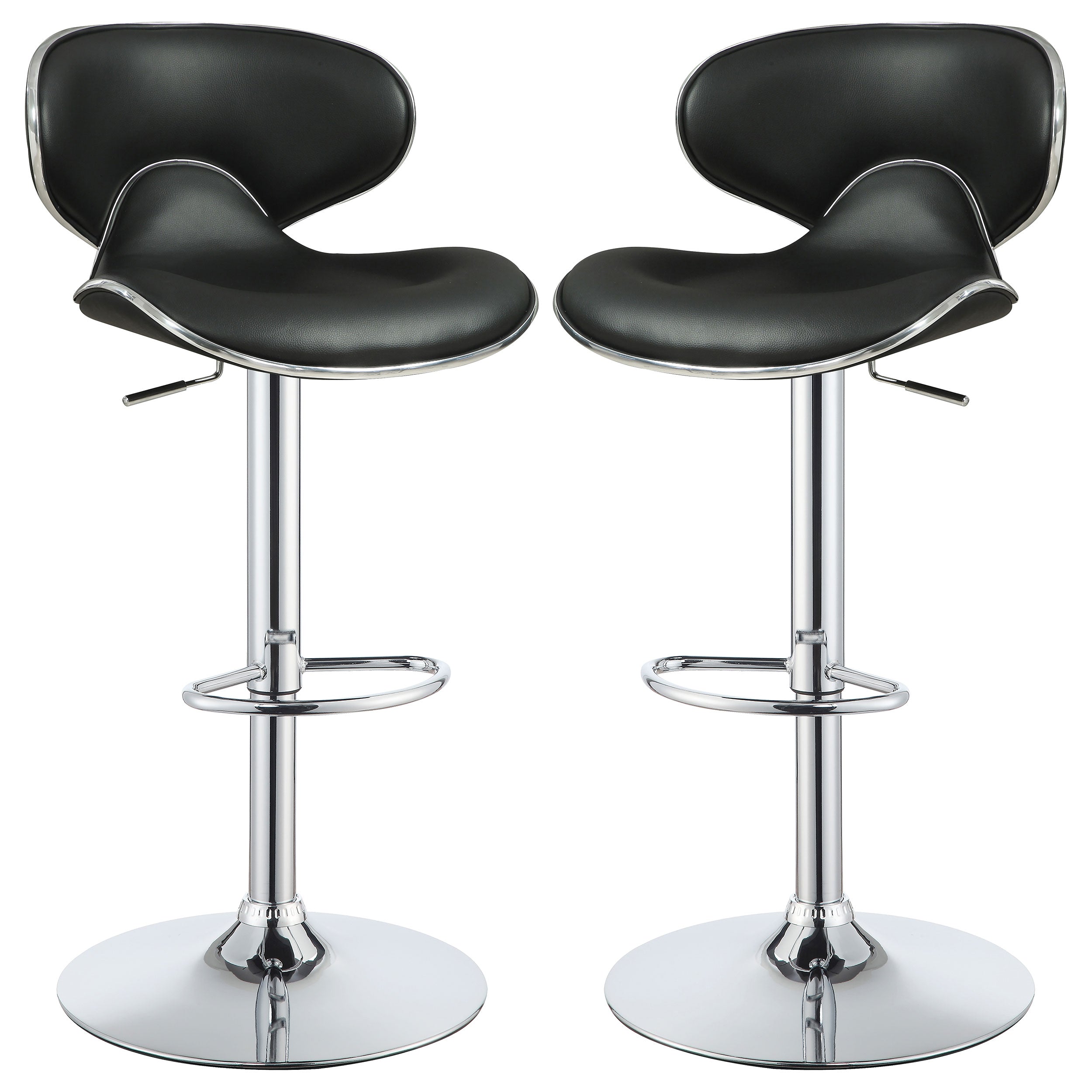 Best Furniture Outlet - Coaster - Edenton Upholstered Adjustable Bar Stool Black (Set of 2) - 120359