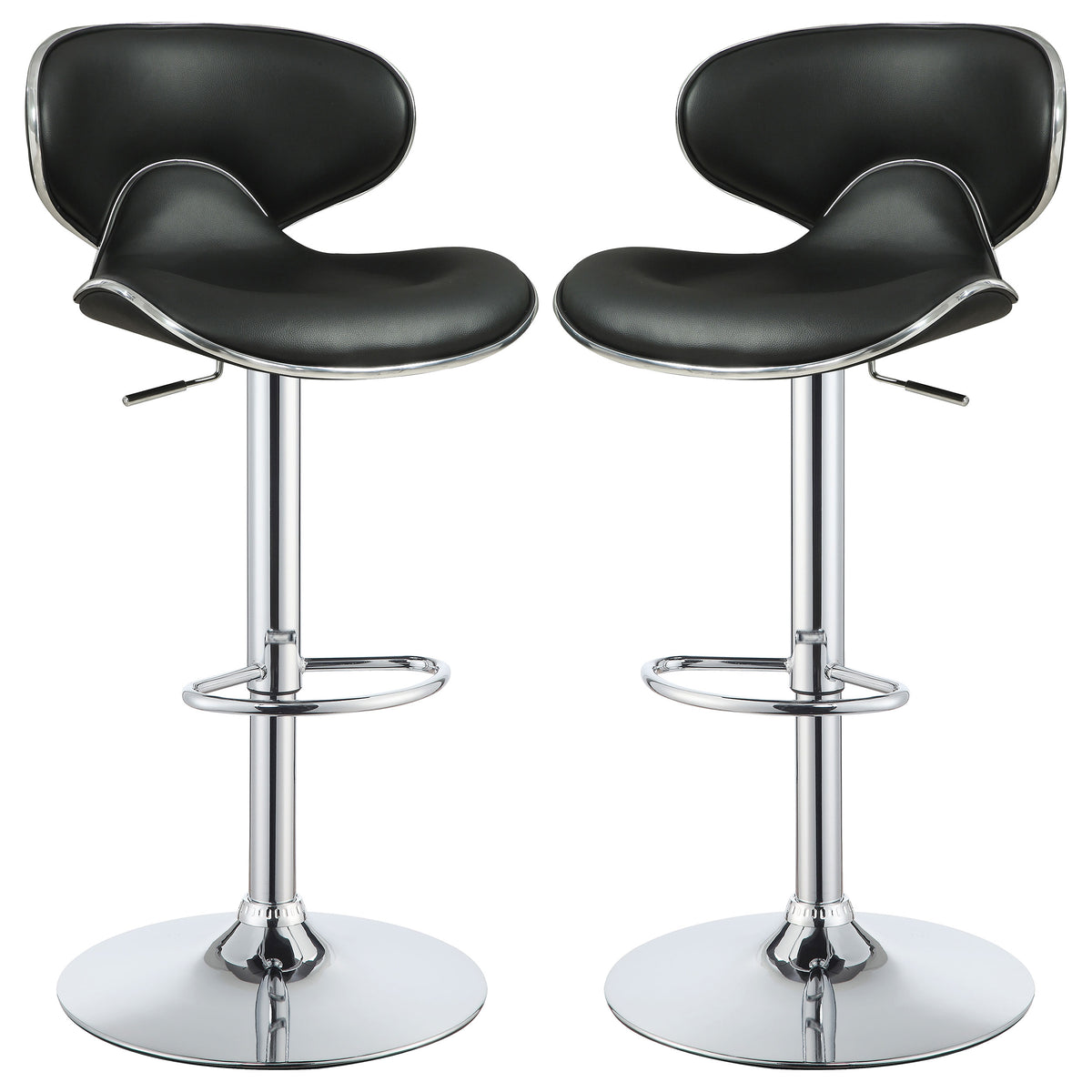 Best Furniture Outlet - Coaster - Edenton Upholstered Adjustable Bar Stool Black (Set of 2) - 120359