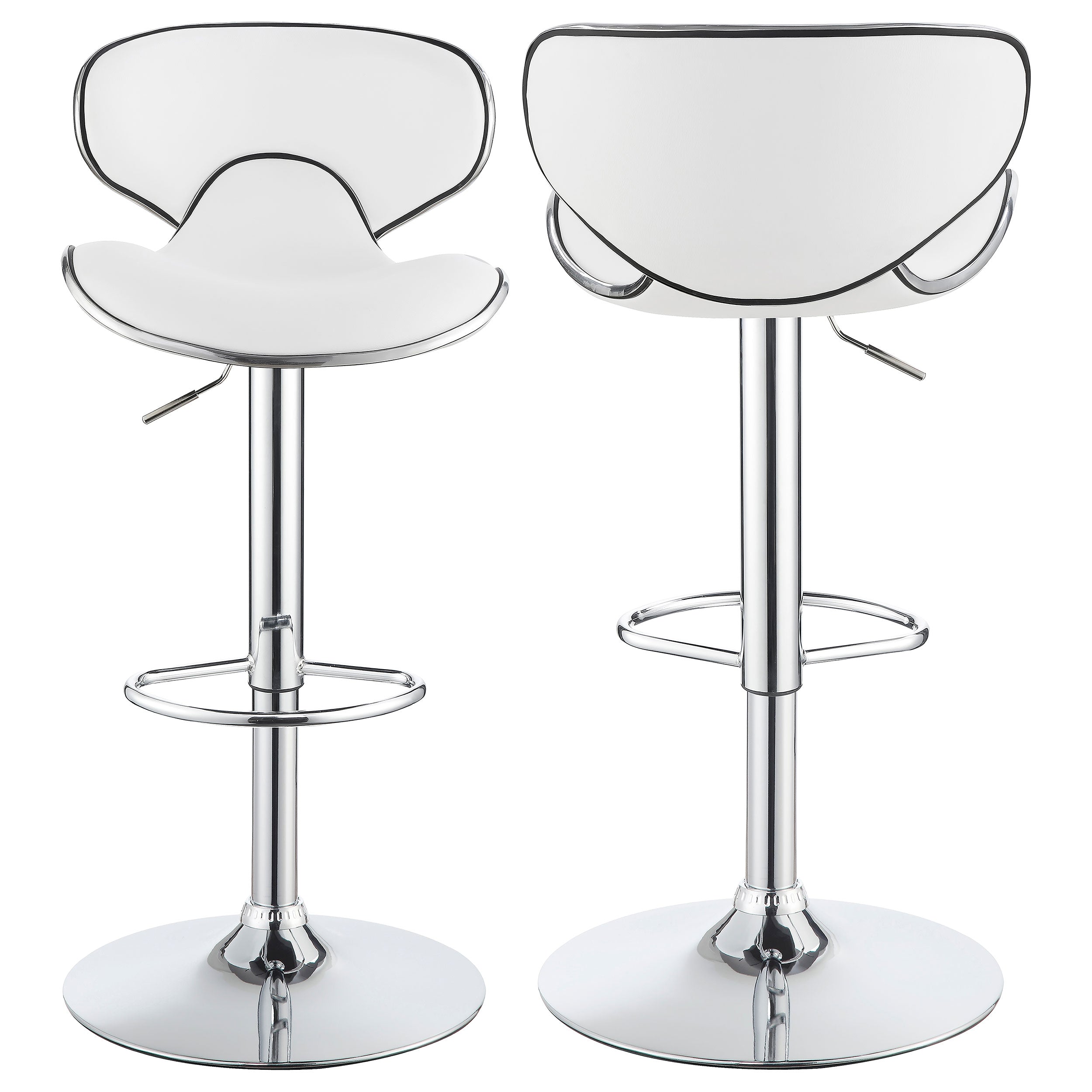 Best Furniture Outlet - Coaster - Edenton Upholstered Adjustable Bar Stool White (Set of 2) - 120389