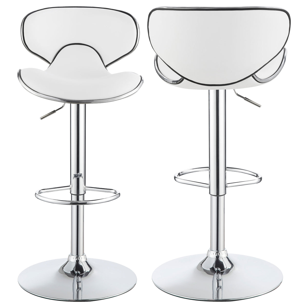 Best Furniture Outlet - Coaster - Edenton Upholstered Adjustable Bar Stool White (Set of 2) - 120389