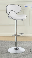 Edenton Upholstered Adjustable Bar Stool White (Set of 2)