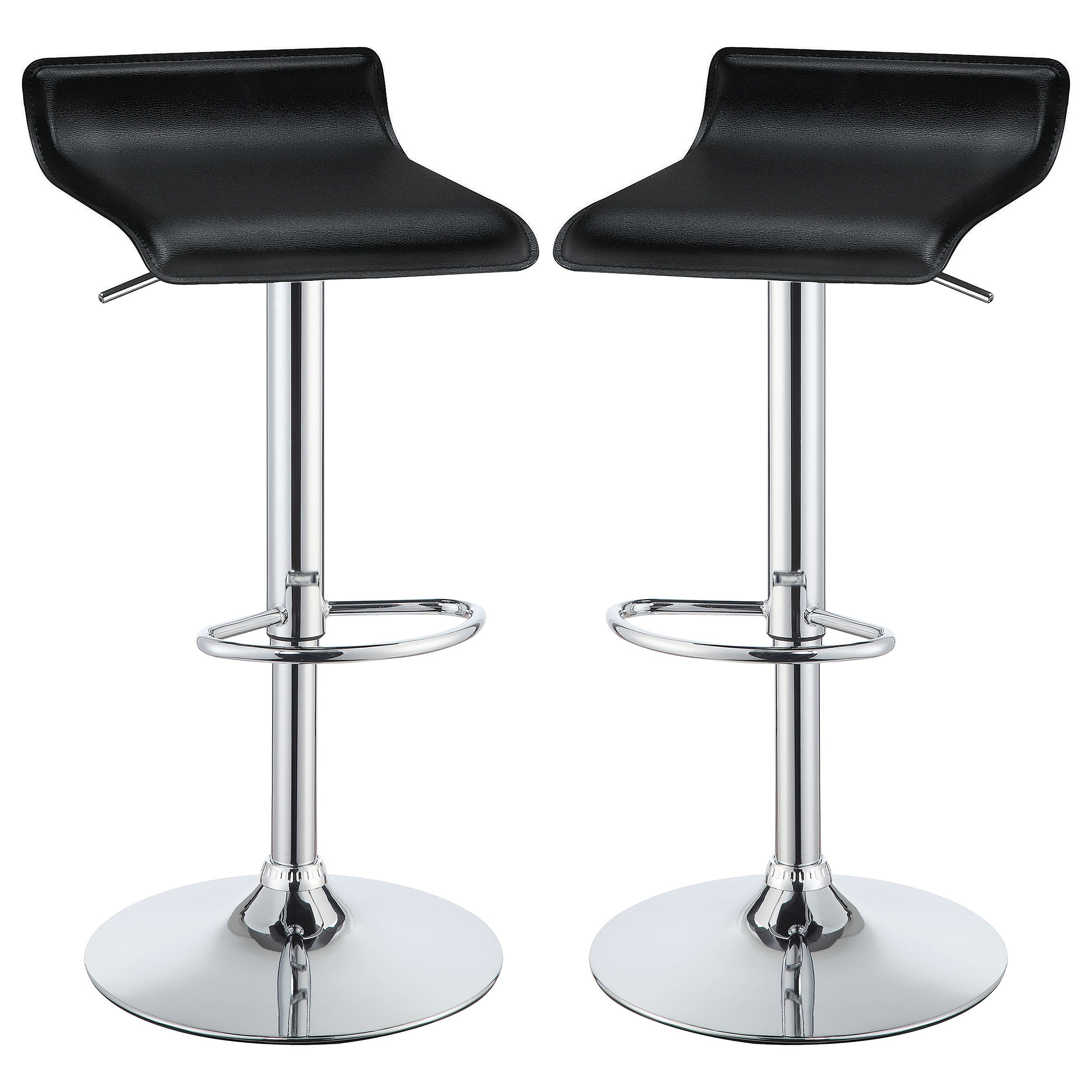 Best Furniture Outlet - Coaster - Bidwell Upholstered Adjustable Bar Stool Black (Set of 2) - 120390