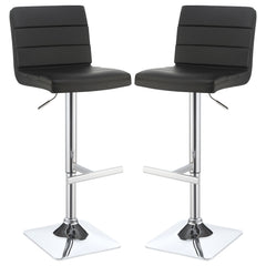 Best Furniture Outlet - Coaster - Bianca Upholstered Adjustable Bar Stool Black (Set of 2) - 120695