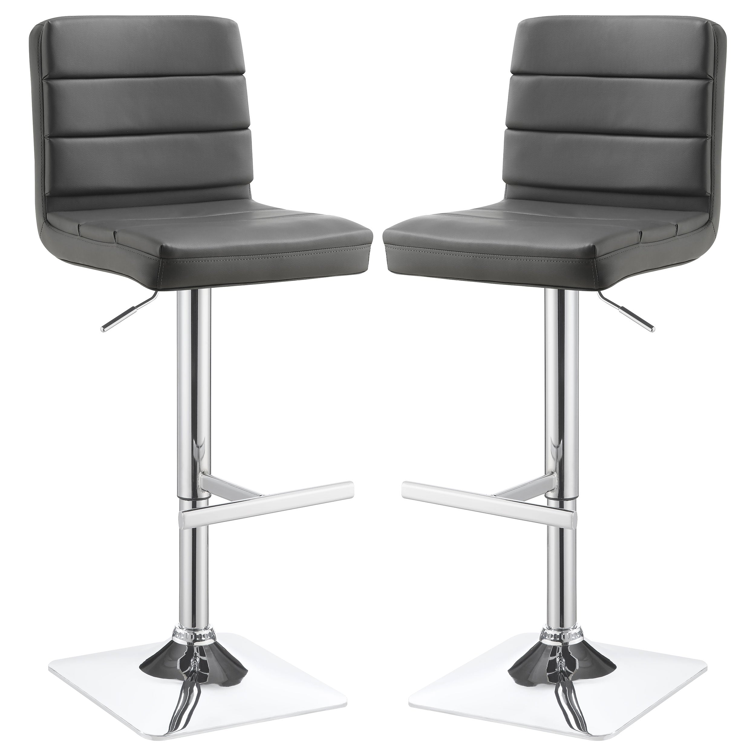 Best Furniture Outlet - Coaster - Bianca Upholstered Adjustable Bar Stool Grey (Set of 2) - 120696