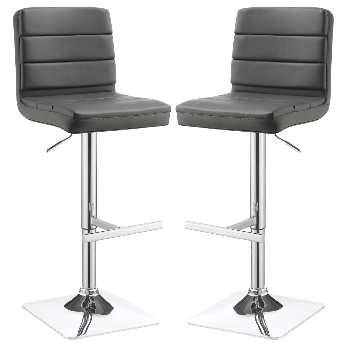 Best Furniture Outlet - Coaster - Bianca Upholstered Adjustable Bar Stool Grey (Set of 2) - 120696