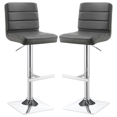 Best Furniture Outlet - Coaster - Bianca Upholstered Adjustable Bar Stool Grey (Set of 2) - 120696