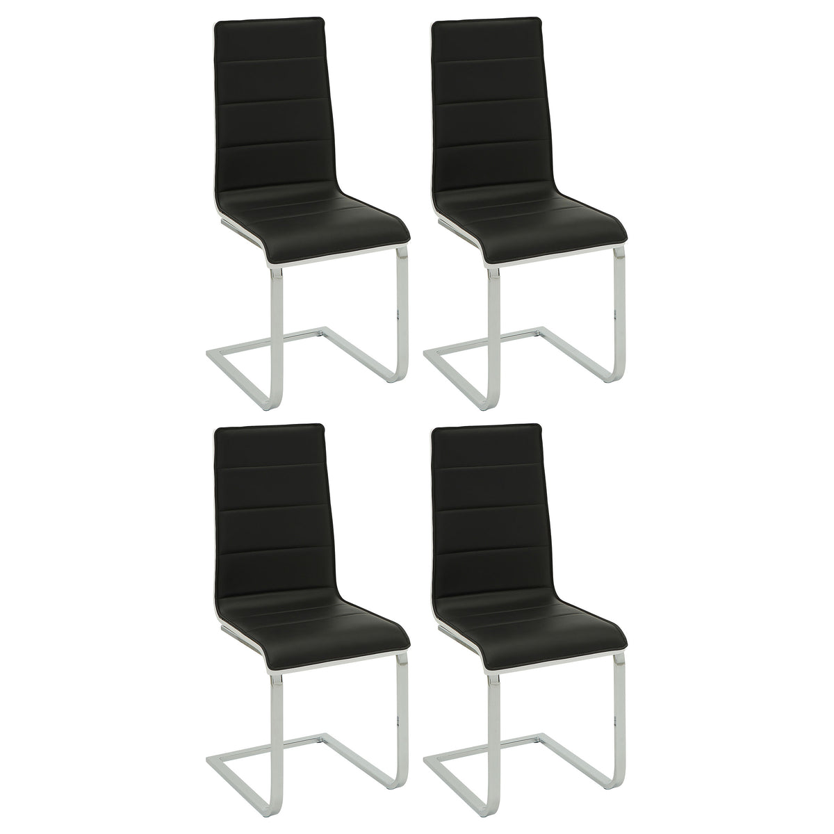 Best Furniture Outlet - Coaster - Broderick Upholstered Dining Side Chair Black (Set of 4) - 120948