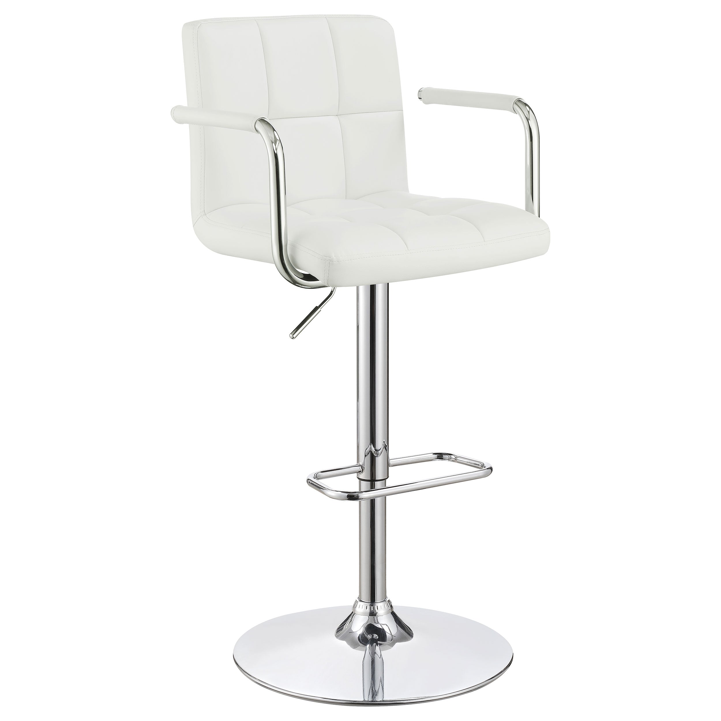 Best Furniture Outlet - Coaster - Palomar Adjustable Height Bar Stool White and Chrome - 121097