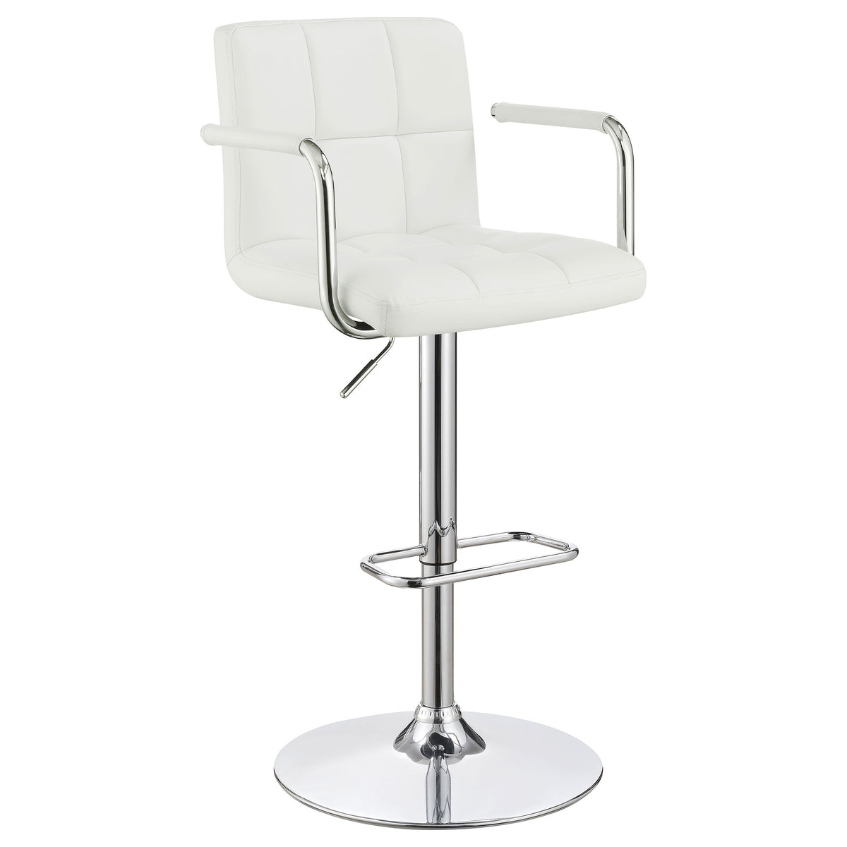 Best Furniture Outlet - Coaster - Palomar Adjustable Height Bar Stool White and Chrome - 121097
