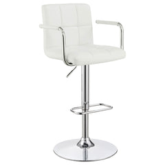 Best Furniture Outlet - Coaster - Palomar Adjustable Height Bar Stool White and Chrome - 121097