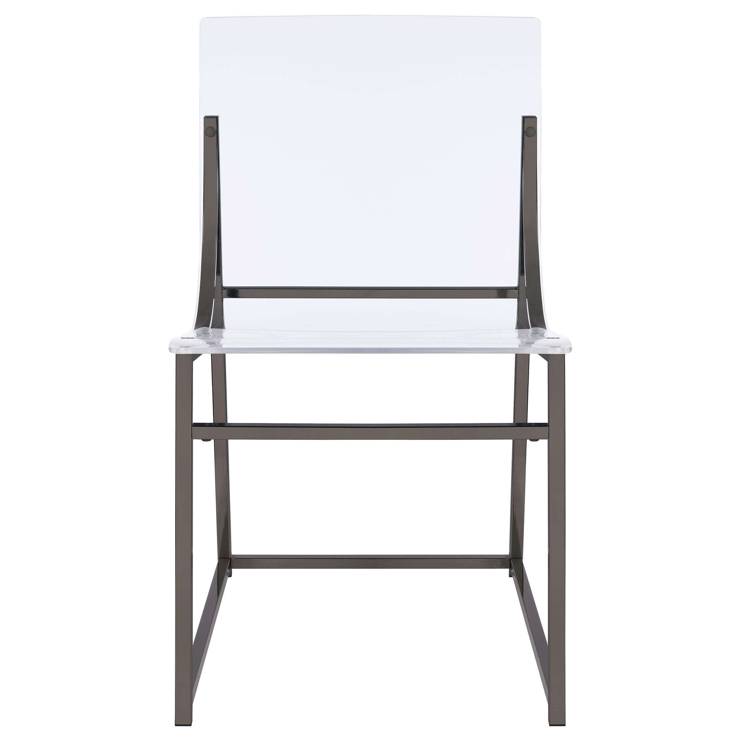 Adino Acrylic Dining Side Chair Black Nickel (Set of 2)