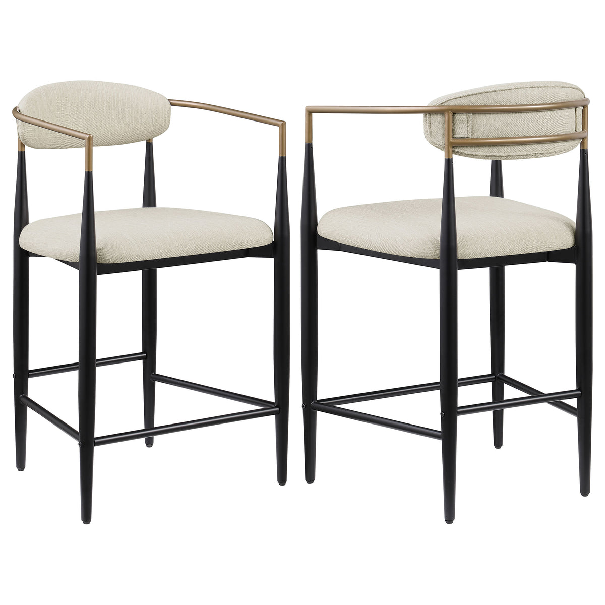 Best Furniture Outlet - Coaster - Tina Fabric Upholstered Counter Chair Beige (Set of 2) - 121184