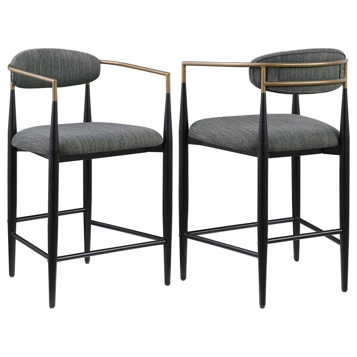 Best Furniture Outlet - Coaster - Tina Fabric Upholstered Counter Chair Dark Grey (Set of 2) - 121186