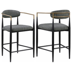 Best Furniture Outlet - Coaster - Tina Fabric Upholstered Counter Chair Dark Grey (Set of 2) - 121186