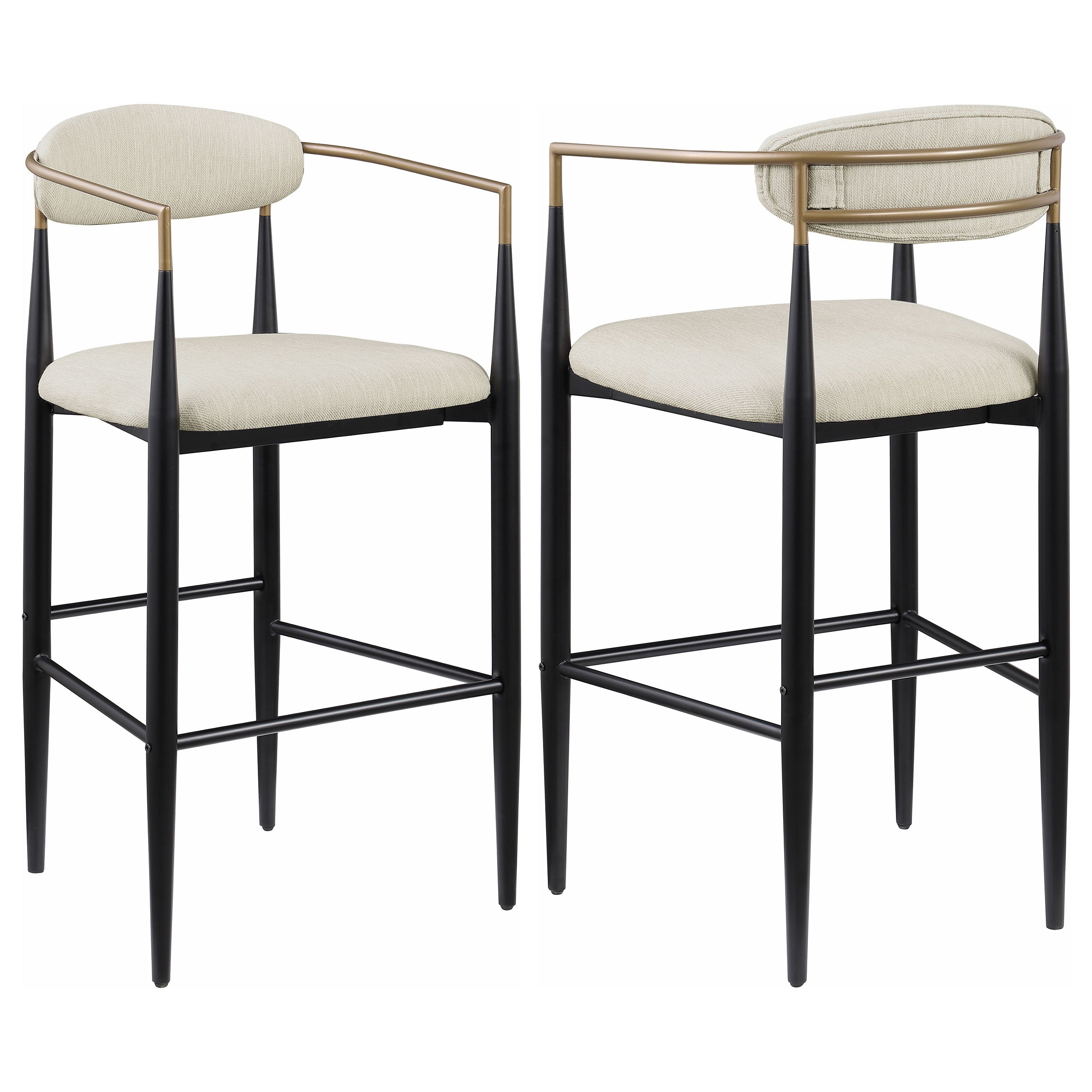 Best Furniture Outlet - Coaster - Tina Fabric Upholstered Bar Chair Beige (Set of 2) - 121187