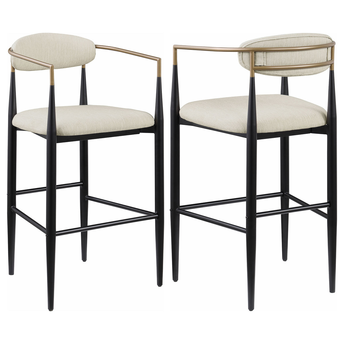 Best Furniture Outlet - Coaster - Tina Fabric Upholstered Bar Chair Beige (Set of 2) - 121187
